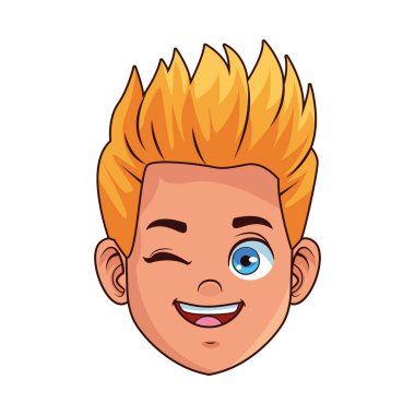 Mutlu küçük çocuk baş Avatar karakteri