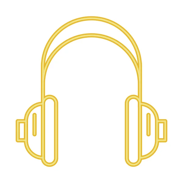 Music headphones device isolated icon — Stock Vector