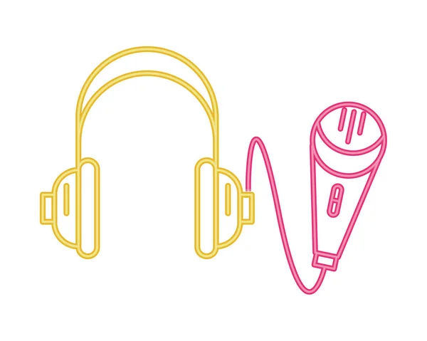 Écouteurs de musique avec microphone — Image vectorielle