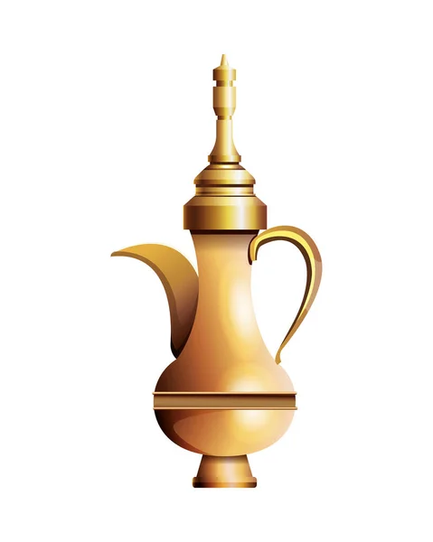 Bule dourado Ramadan ícone kareem — Vetor de Stock