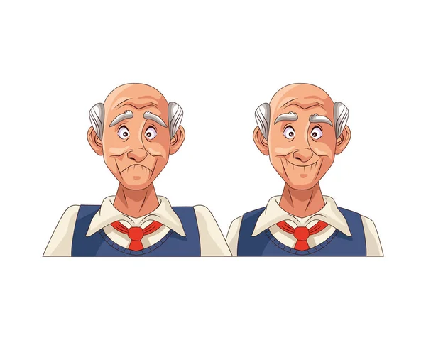 Pareja de viejos abuelos personajes — Vector de stock