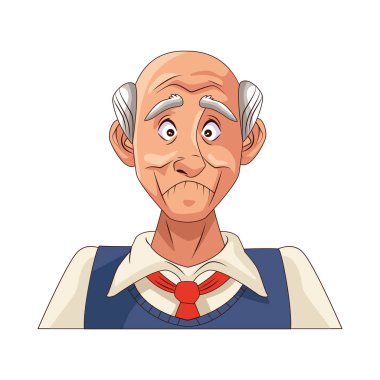 old grandfather character isolated icon clipart