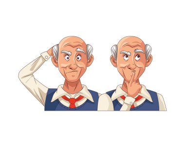couple of old grandfathers characters clipart