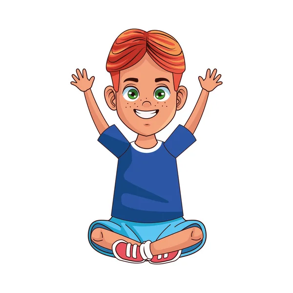 Happy little boy avatar character — Stock Vector