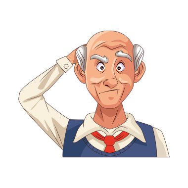 Yaşlı büyükbaba karakter izole simgesi