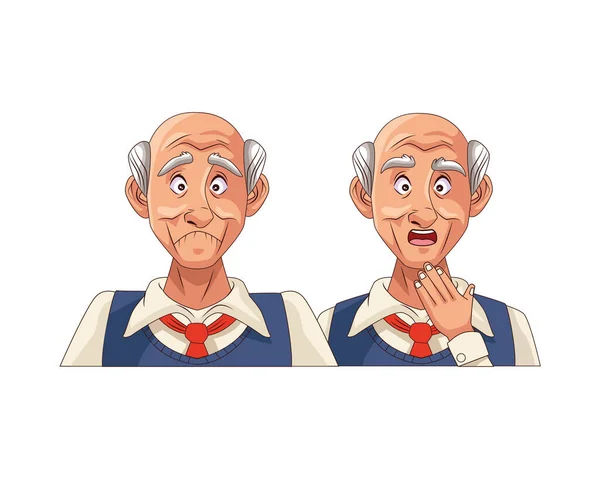 Pareja de viejos abuelos personajes — Vector de stock