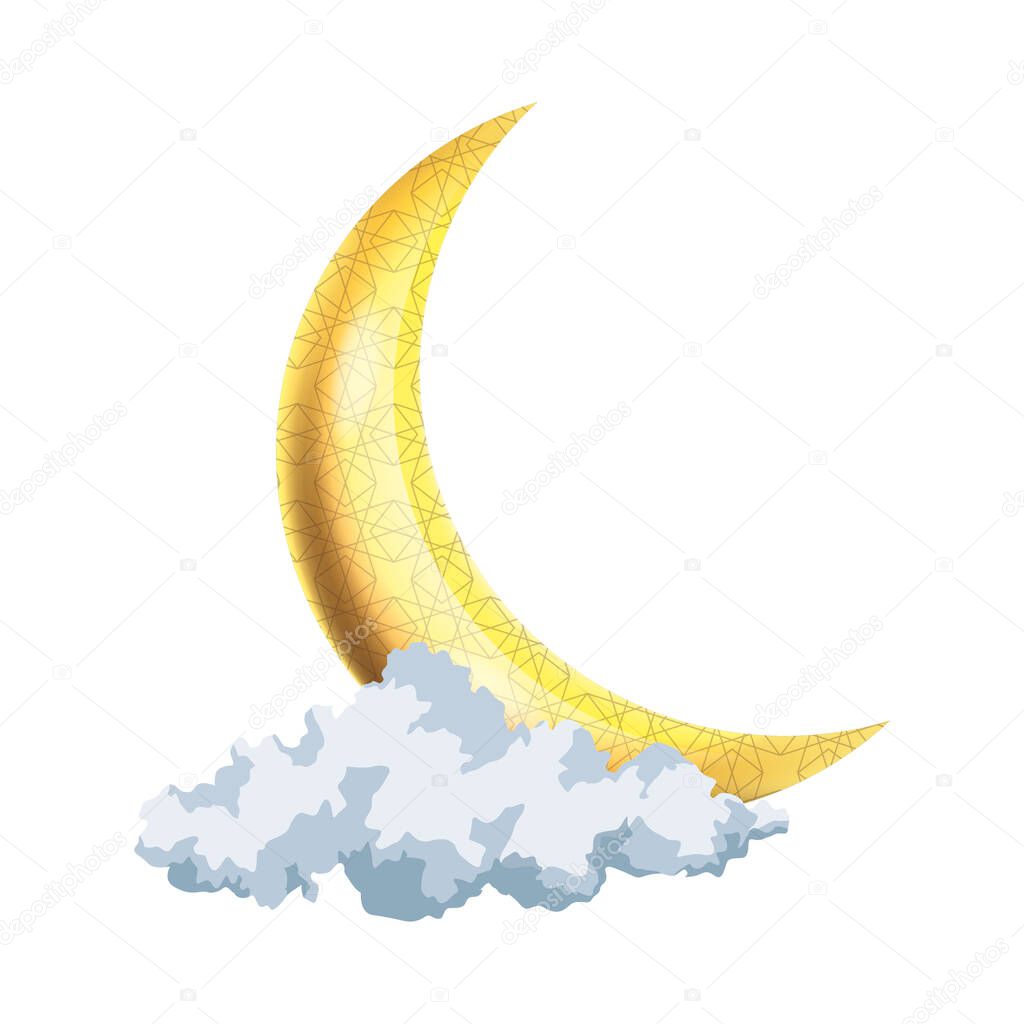 Eid mubarak moon symbol isolated icon