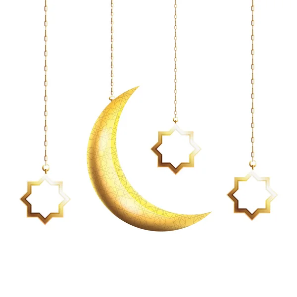イードムバラク黄金の星と月 — ストックベクタ