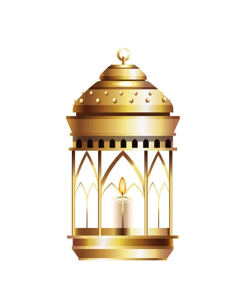 Ramadan kareem lanterna d'oro icona appesa — Vettoriale Stock