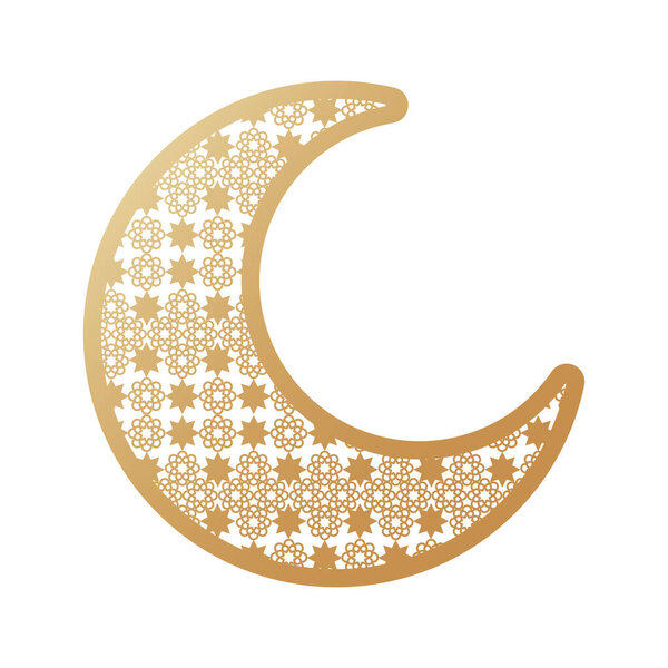 Eid mubarak moon symbol isolated icon