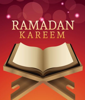 ramadan kareem celebration card with koran book