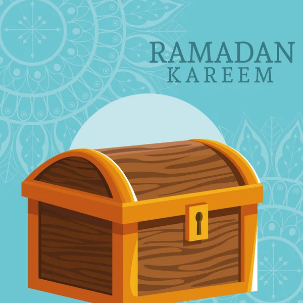 Scheda celebrazione ramadan kareem con petto — Vettoriale Stock