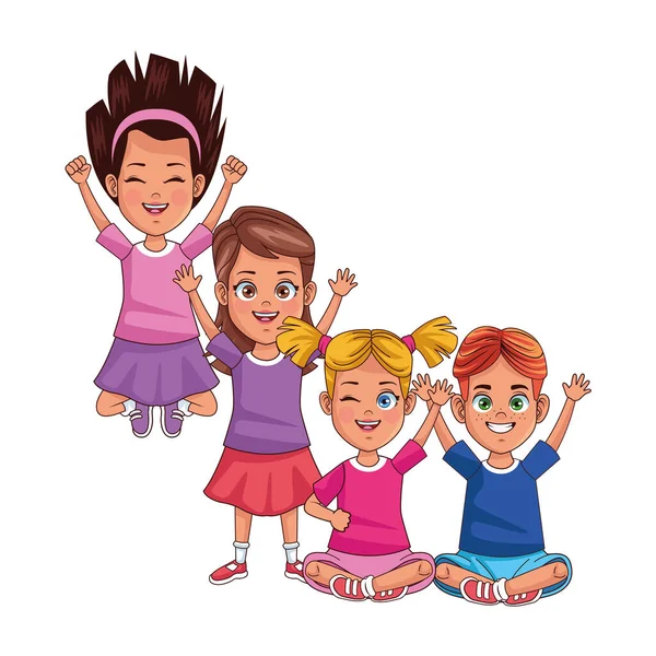 Bambini felici avatar personaggi — Vettoriale Stock