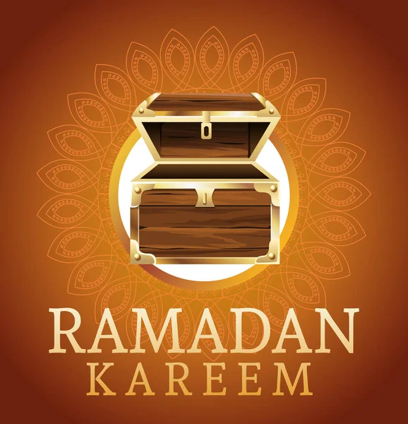 Scheda celebrazione ramadan kareem con petto — Vettoriale Stock