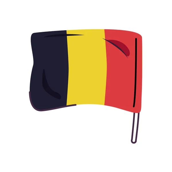 Belgium bandera país aislado icono — Vector de stock