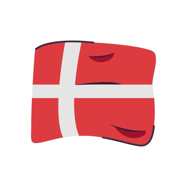 Danimarka bayrağı ülke izole simgesi — Stok Vektör