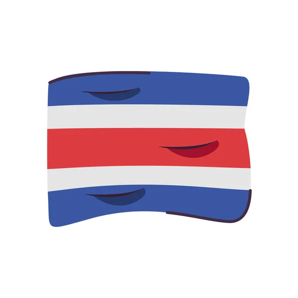 Costa rica drapeau pays icône isolée — Image vectorielle