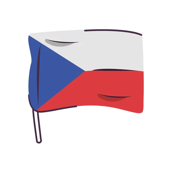 Czech republic flag country isolated icon — Stock Vector