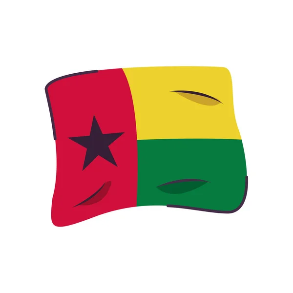 Guinea bissau drapeau pays icône isolée — Image vectorielle