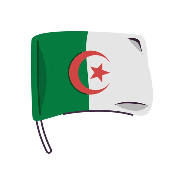 Cezayir bayrağı ülke izole simgesi — Stok Vektör