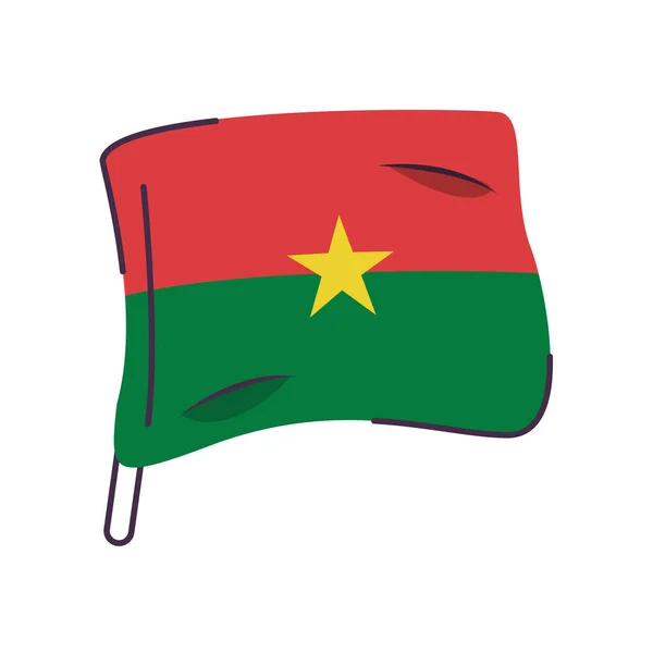 Burkina faso zászló ország elszigetelt ikon — Stock Vector