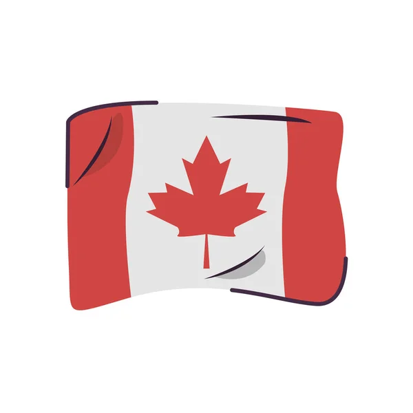 Kanada Flagge Land isolierte Ikone — Stockvektor