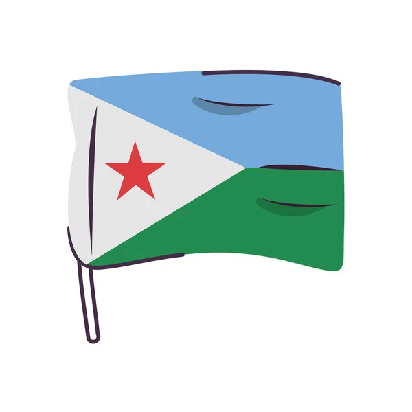 Djibouti bayrağı ülke izole simgesi — Stok Vektör