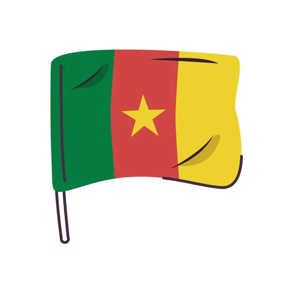 Izolovaná ikona země vlajky Kamerunu — Stockový vektor