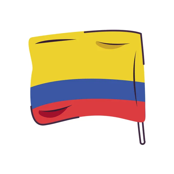 Colombia bandera país aislado icono — Vector de stock