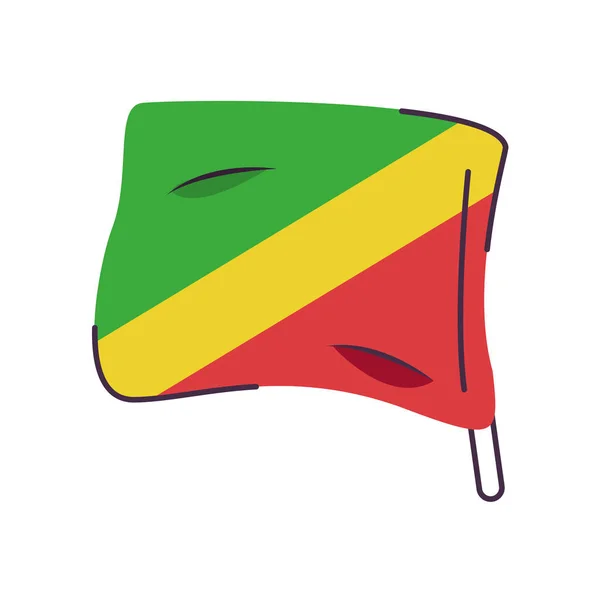 Kongói lobogó szerinti ország elszigetelt ikon — Stock Vector