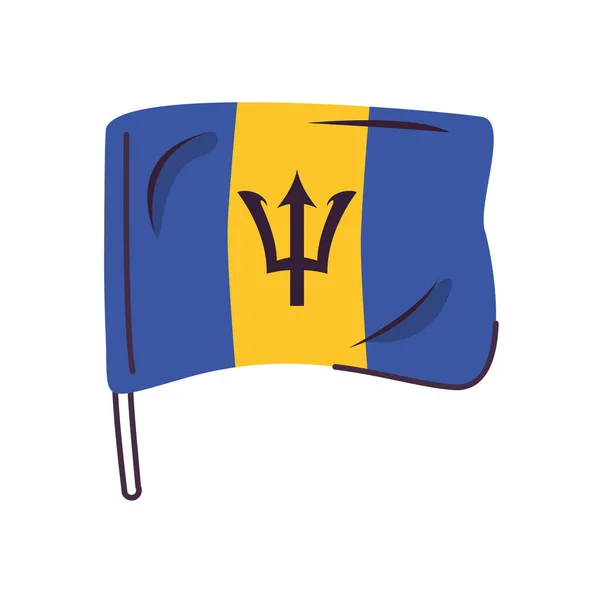 Barbados vlaggenland geïsoleerd pictogram — Stockvector