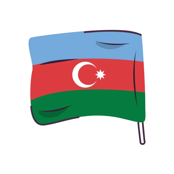 Bandera de Azerbaiyán país aislado icono — Archivo Imágenes Vectoriales