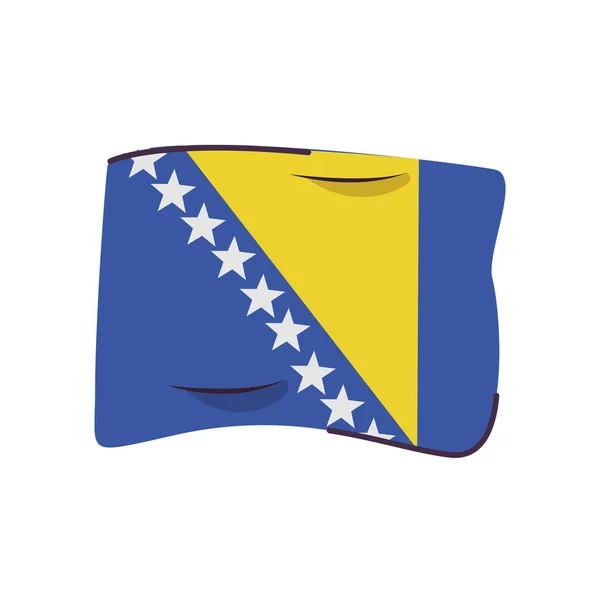 Bosnia en hervina vlaggenland geïsoleerd pictogram — Stockvector