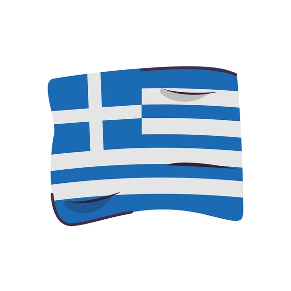 Grecka flaga kraj izolowany ikona — Wektor stockowy