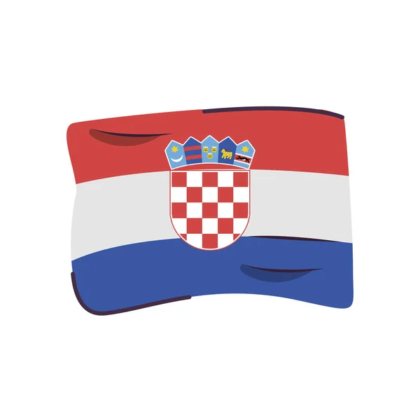 País bandera croatia icono aislado — Vector de stock
