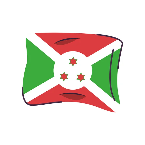 Burundi bandera país aislado icono — Archivo Imágenes Vectoriales