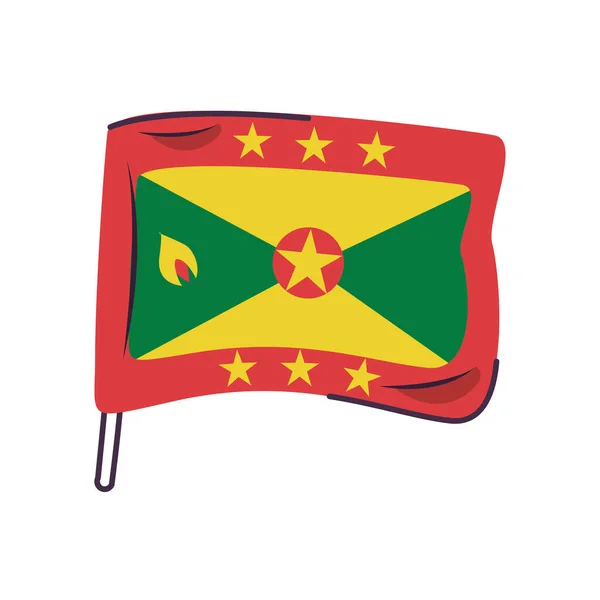 Grenada flag country isolated icon — Stock Vector