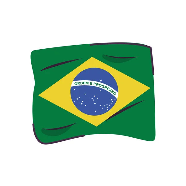 Brasilien flagga land isolerad ikon — Stock vektor