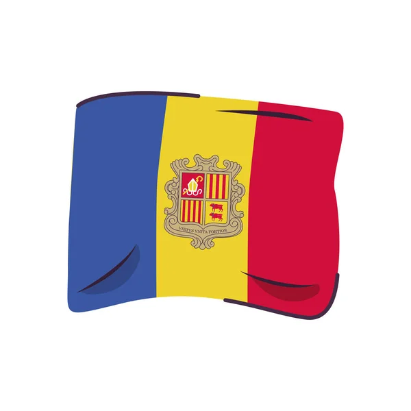 Andorra icona del paese di bandiera isolato — Vettoriale Stock