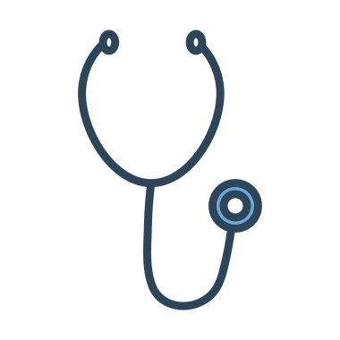 tıbbi steteskop aracı yarım çizgi ve renk simgesi