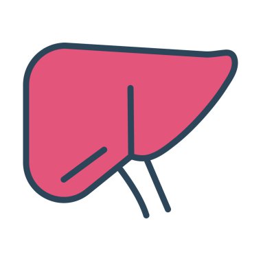 Mide insan organı yarı çizgi ve renk ikonu