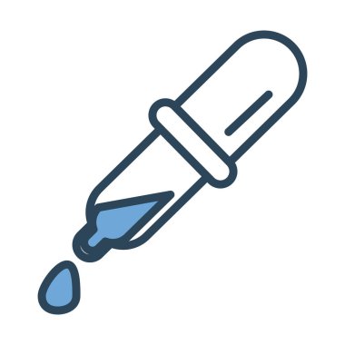 ilaç damlatıcısı yarı çizgi ve renk simgesi