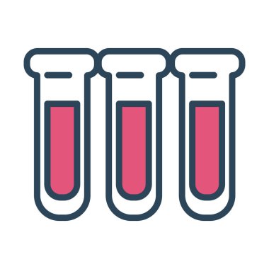 Tıbbi tüpler laboratuvarı yarı çizgi ve renk biçimi test ediyor.