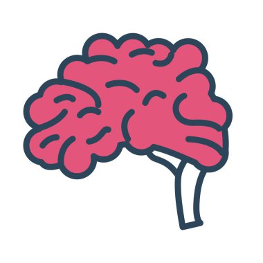 beyin insan organı yarı çizgi ve renk biçimi simgesi