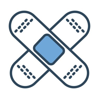 tıbbi tedavi aracı yarı satır ve renk biçimi simgesi