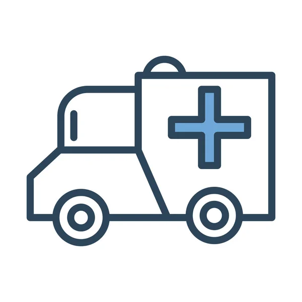 Ambulance car vehicle half line and color style icon — Stock Vector