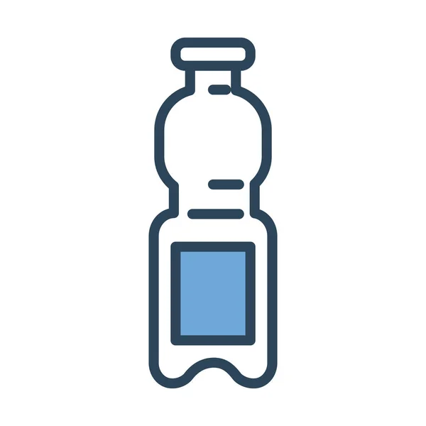 Kunststoffflasche Wasser halbe Linie und Farbe Stil-Symbol — Stockvektor