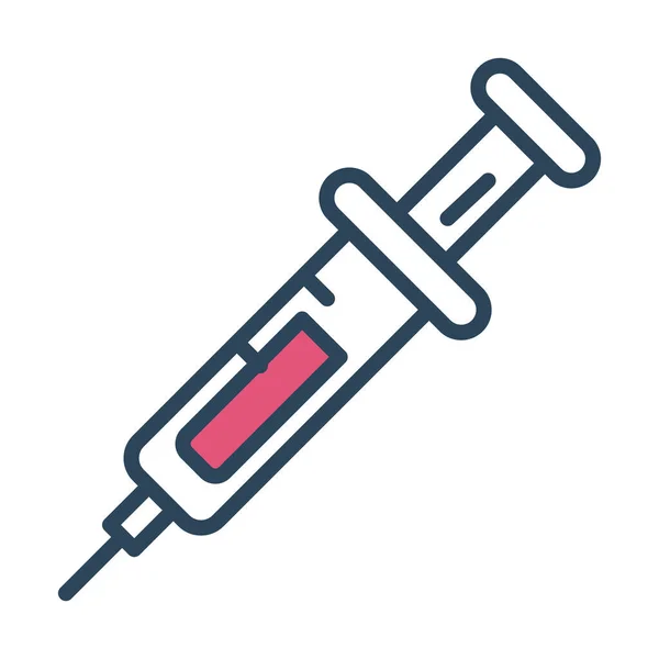 Geneesmiddel injectie drug halve lijn en kleur stijl pictogram — Stockvector