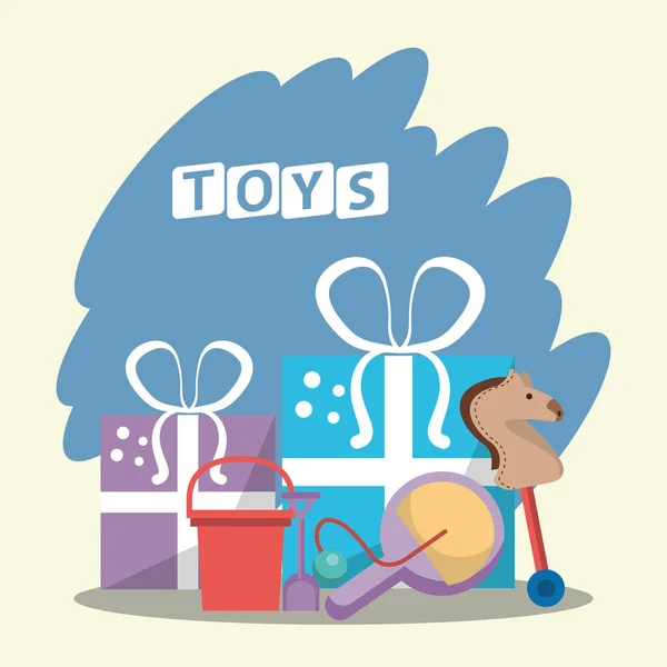 Definir brinquedos ícones isolados do bebê —  Vetores de Stock