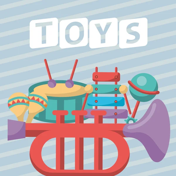 Set speelgoed baby geïsoleerde pictogrammen — Stockvector